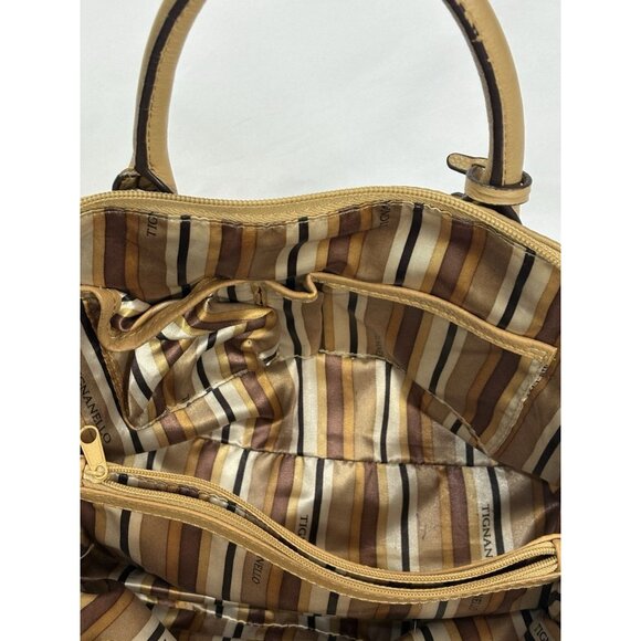 Tignanello Mini Dome Satchel Tan Genuine Leather Top Handle Bag - Picture 12 of 16